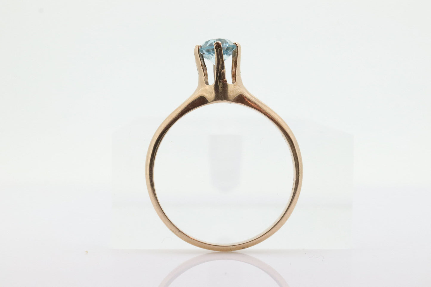 Otsby Barton TOPAZ Ring. 10k Yellow Gold HIGH Claw Design. OB from Art Deco 1920 Era. Round Topaz Claw ring. st50