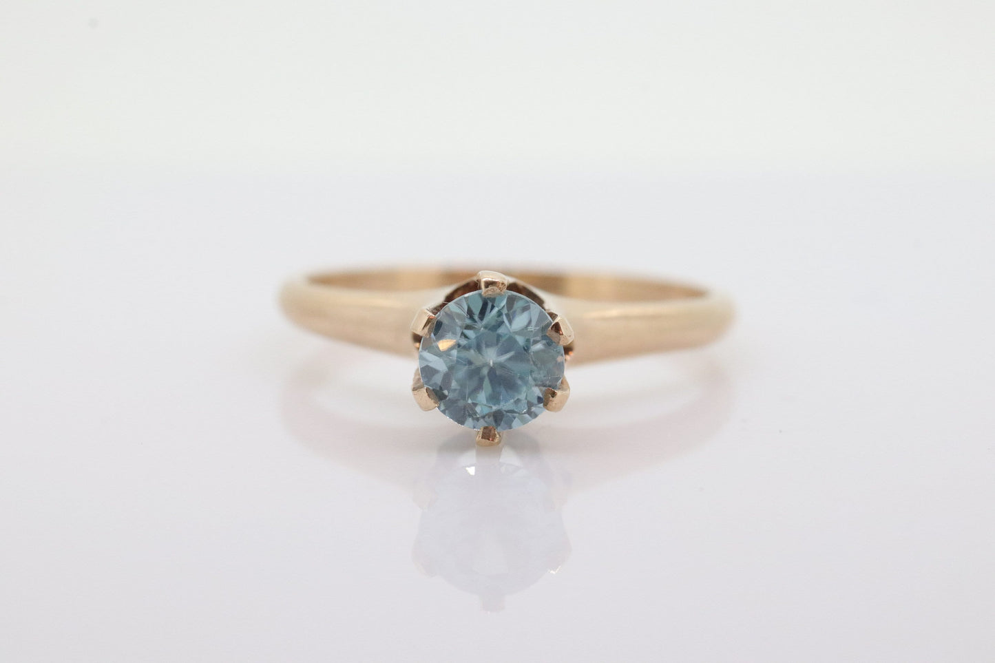 Otsby Barton TOPAZ Ring. 10k Yellow Gold HIGH Claw Design. OB from Art Deco 1920 Era. Round Topaz Claw ring. st50