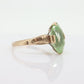 10k LIME Green Spinel ring. Vintage Retro Large Oval Cut SPINEL 10k ring with engraving (st80)