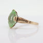 10k LIME Green Spinel ring. Vintage Retro Large Oval Cut SPINEL 10k ring with engraving (st80)