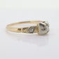 Art Deco Diamond Solitaire Ring. 14k Gold Old European Cut diamond  floral Ring (80)