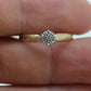 Diamond Daisy Cluster Elevated on Ring. 10K Diamond Daisy. Vintage Diamond Flower Cluster ring. st(30)