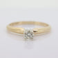 14k Round Diamond Solitaire Ring . Petite 0.17ct Diamond Engagement Ring. High Prong Set diamond. st(38)