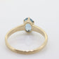 10k Topaz Solitaire Ring. 10k yellow gold HANDWROUGHT Blue Oval Topaz solitaire ring. st(42)
