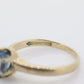 10k Topaz Solitaire Ring. 10k yellow gold HANDWROUGHT Blue Oval Topaz solitaire ring. st(42)