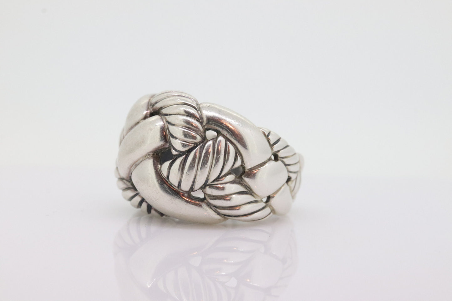 David Yurman ring. Cable Sterling Silver ring. Weave Woven basket cable D Yurman ring. st(95)