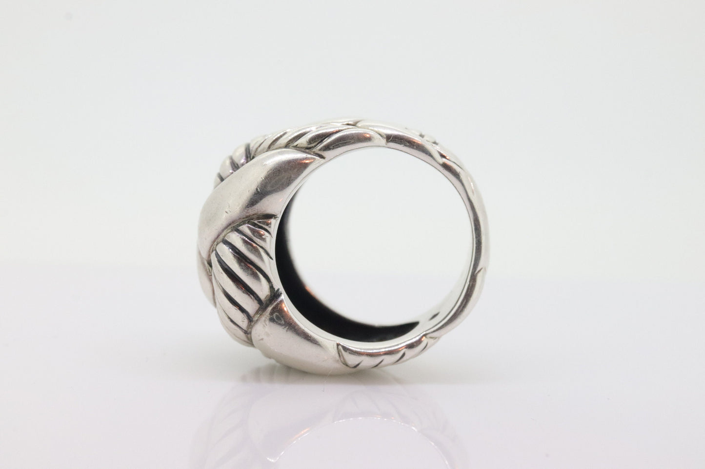 David Yurman ring. Cable Sterling Silver ring. Weave Woven basket cable D Yurman ring. st(95)