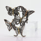 LAGOS Caviar Butterfly Brooch. Sterling Silver 18K Yellow Gold Butterfly Charm  Heavy Pin Brooch. (st71)
