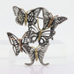 LAGOS Caviar Butterfly Brooch. Sterling Silver 18K Yellow Gold Butterfly Charm  Heavy Pin Brooch. (st71)