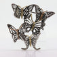 LAGOS Caviar Butterfly Brooch. Sterling Silver 18K Yellow Gold Butterfly Charm  Heavy Pin Brooch. (st71)