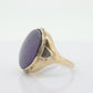 10k SUGILITE Purple bezel ring. Antique 10k Oval Purple Sugilite bezel set in a cup shank. Pinky Pinkie ring st(68)