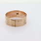 14k Wide LEAF Ornate engraved band. 14k Rose Gold  Vintage Victorian Cigar band leaf design. 6mm sz4 st(100)