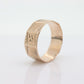 14k Wide LEAF Ornate engraved band. 14k Rose Gold  Vintage Victorian Cigar band leaf design. 6mm sz4 st(100)