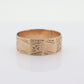 14k Wide LEAF Ornate engraved band. 14k Rose Gold  Vintage Victorian Cigar band leaf design. 6mm sz4 st(100)