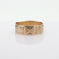 10k Wide Cigar band. Vintage Embossed flower floral design. 6mm sz6.75 st(82)