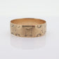 10k Wide Cigar band. Vintage Embossed flower floral design. 6mm sz6.75 st(82)