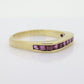 14k Eternity Half Ruby Ring. Euro Shank flat bottom. A 14k gold ring with Princess cut Ruby channel half calibre anniversary band. st(95)