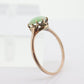 10k Green White Jade Jadeite ring. Apple translucent green cabochon ring. st(100)