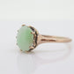10k Green White Jade Jadeite ring. Apple translucent green cabochon ring. st(100)