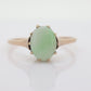 10k Green White Jade Jadeite ring. Apple translucent green cabochon ring. st(100)