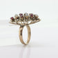 10k Victorian Opal and Garnet Cluster ring. 10k Yellow Gold with Claw set opal Garnet Marquise Antique cluster st(90)