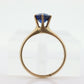 10k Blue SAPPHIRE victorian prong set. Sapphire prong set solitaire ring. st(90)