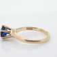 10k Blue SAPPHIRE victorian prong set. Sapphire prong set solitaire ring. st(90)