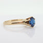 10k Blue SAPPHIRE victorian prong set. Sapphire prong set solitaire ring. st(90)