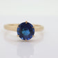 10k Blue SAPPHIRE victorian prong set. Sapphire prong set solitaire ring. st(90)