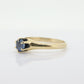 14k London Blue Topaz Solitaire Ring. 14k yellow gold Blue round Topaz Victorian Claw solitaire ring. st(55)