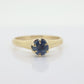 14k London Blue Topaz Solitaire Ring. 14k yellow gold Blue round Topaz Victorian Claw solitaire ring. st(55)