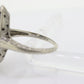 Antique Shield daisy ring. 18k diamond and sapphire shield ring. 18k Art Deco  diamond filigree signet flower ring. st(245)