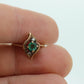 14k round Emerald and diamond ring. 14k Yellow gold marquise shape with diamond accents. st(55)