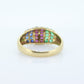 18k Emerald Ruby SAPPHIRE Bombe Dome band. 18k Yellow Gold Princess Channel set round Bombe Dome ring. st(196)