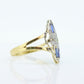 Shield Diamond Sapphire ring. 18k diamond and sapphire shield ring. 18k Art Deco  diamond filigree signet ring. st(140)