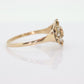 Antique Sapphire pearl bubble ring. Crown Tiara Sapphire pearl seed. 14k Filigree Open ring. st(105)