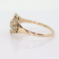Antique Sapphire pearl bubble ring. Crown Tiara Sapphire pearl seed. 14k Filigree Open ring. st(105)