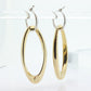 14k Gold Puffed Hollow HOOP Earrings. Intertwined Glossy Loop earrings. MILOR Italy st132/25