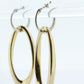 14k Gold Puffed Hollow HOOP Earrings. Intertwined Glossy Loop earrings. MILOR Italy st132/25