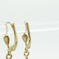 14k Gold Puffed Hollow Dangle Earrings. Glossy Multi-Tone Drop Pole earrings. Milor Italy st105/50