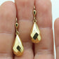 18k Gold Puffed Hollow Dangle Earrings. Glossy Geometric Drop earrings. Milor Italy st103/50