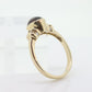 10k Red Tourmaline Ring. Bezel set OVAL Cabochon Tourmaline solitaire and diamond ring. st(92)