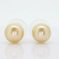 GOLDEN SOUTH SEA Pearl Stud Earrings -10mm Deep Golden South Sea Pearls - 14k Yellow gold - Earrings - st(196/11)