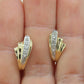 14k Gold Half HOOP Diamond Earrings. 14k Polish Gloss prong Diamonds earrings.. st50/11