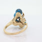 14k Turquoise Diamond cluster ring. Bypass Turquoise Bead Sphere Ball cluster set ring st(82/50)