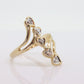 14k Heart and diamond ring. Tiny Heart multiple heart ring love beat ring. Dainty skinny stacking stacked ring. st(109/25)