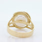 14k Large Mabe Ring. Mabe Pearl Solitaire ring. st(120/11)