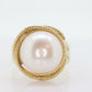 14k Large Mabe Ring. Mabe Pearl Solitaire ring. st(120/11)