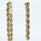 14k Rope chain Hoop Drop Earrings. 14k Yellow Gold earrings st(71/87)