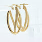 14k Gold Puffed Hollow HOOP Earrings. Intertwined Textured Loop earrings. MILOR Italy st74/75